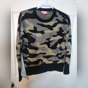 ISAAC MIZRAHI Small Crew Neck Sweater Camouflage Long Sleeve Viscose Blend